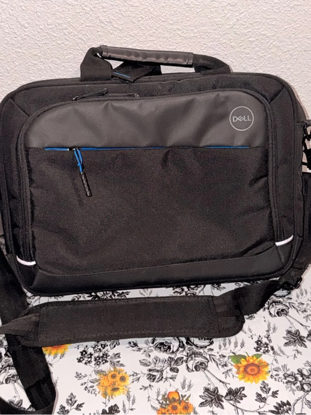 Dell Black Laptop Bag with Blue Accent